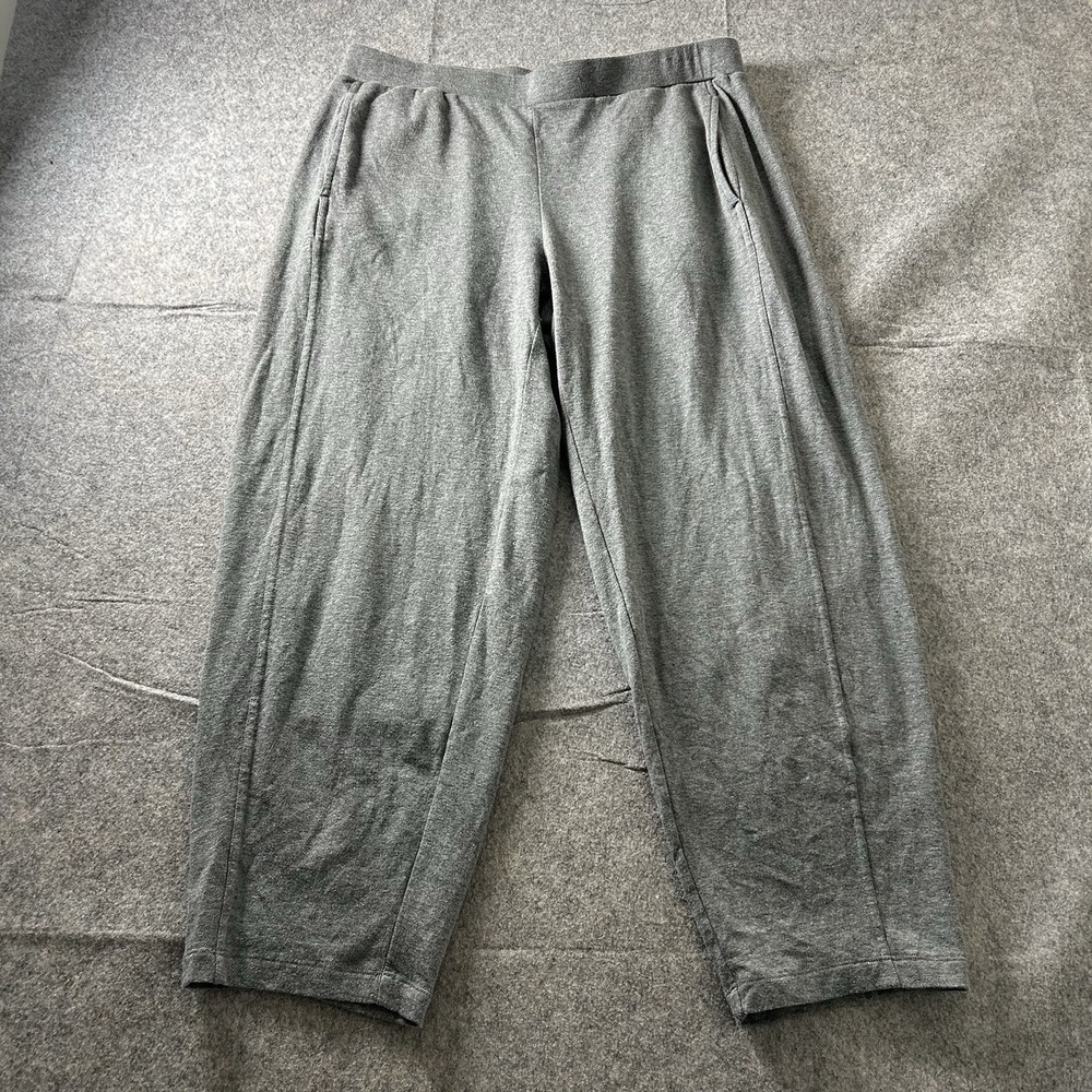 Eileen Fisher Pants Womens Large Gray Wide Leg Cropped Pockets Lounge